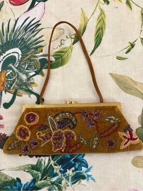 Santi Beaded Velvet Evening Clutch